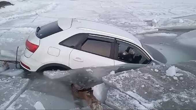 В Приморье рыбак пытался спасти тонущую Audi, вычерпывая воду миской